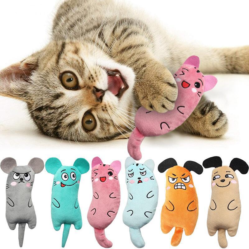 Pet Hush Plush Embroidered Mint Cat Toy – Soft Chew & Play Toy for Cats