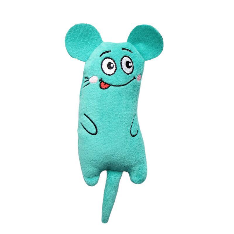 Pet Hush Plush Mint Cat Toy – Embroidered Soft Interactive Chew Toy